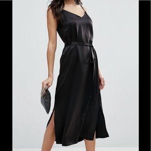 ASOS Silky Black Midi Dress. Never worn!